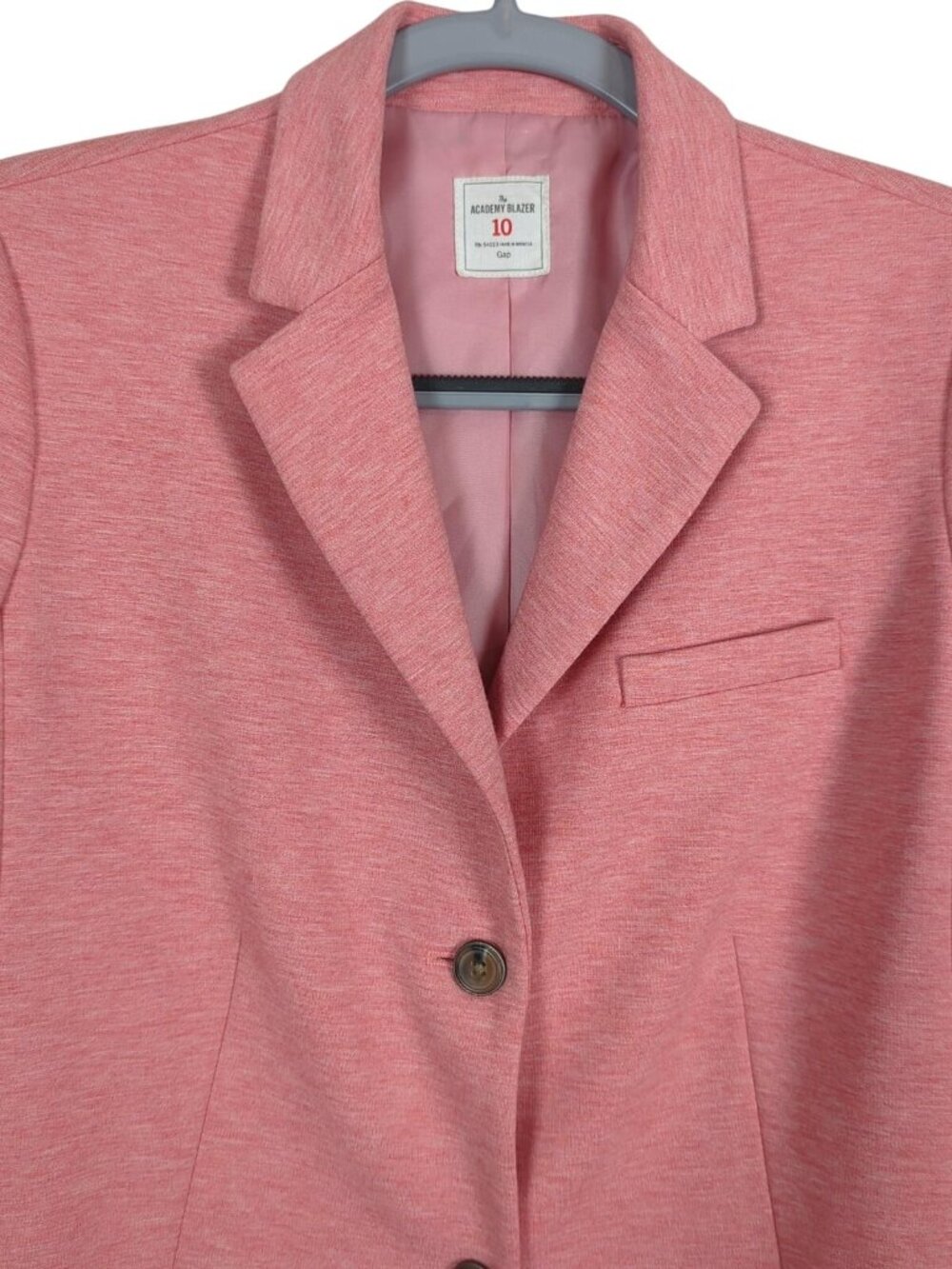 Gap Blazer Womens 10 Pink Heather Classic Academy Two Button Lined Jacket - Picture 7 of 14